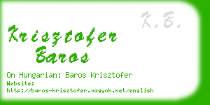 krisztofer baros business card
